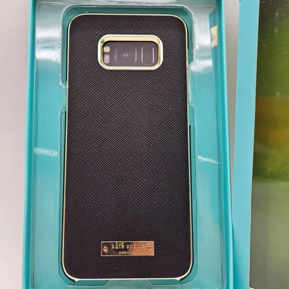 Kate Spade New York Phone Case Samsung Galaxy S8+ Black Wrap Faux Leather